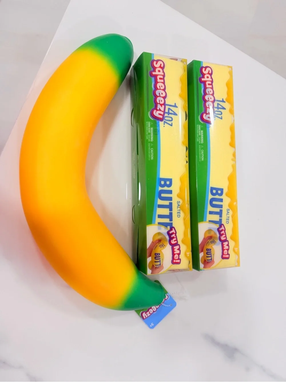 Squeezy Banana Soft Sensory Toy - Yellow/Green